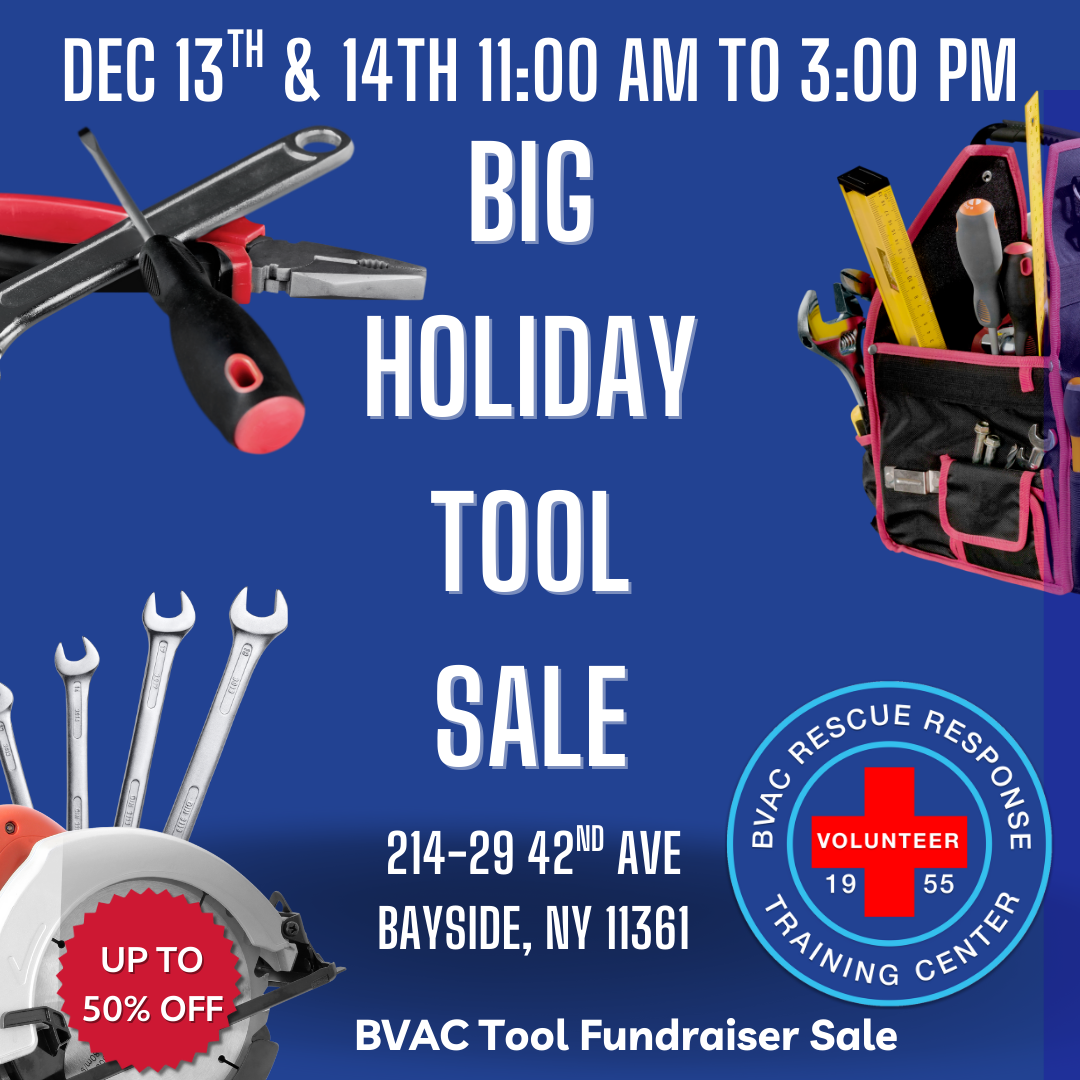 BVAC Tool Sale Holiday Fundraiser – December 13 &amp; 14, Bayside